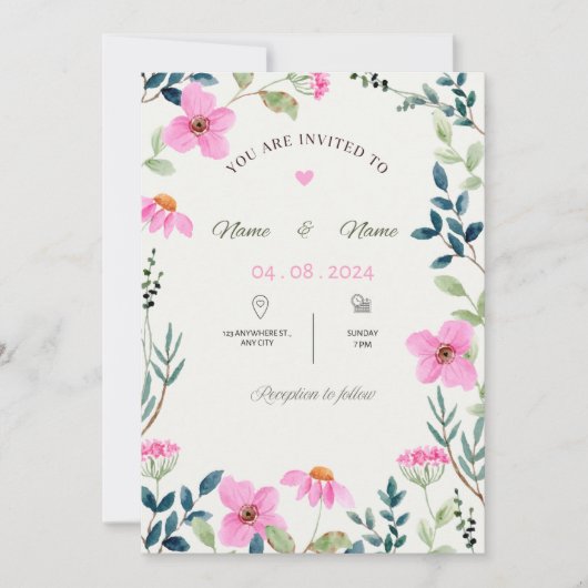  Wedding Invitation Kaart (Voorkant)