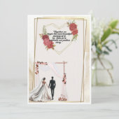  wedding invitation kaart (Staand voorkant)