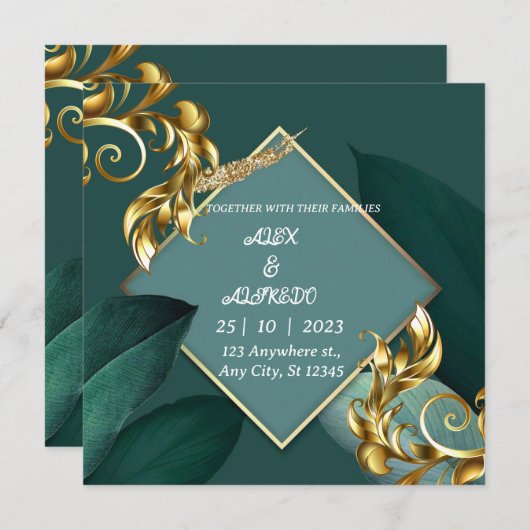 WEDDING INVITATION KAART (Voorkant / Achterkant)