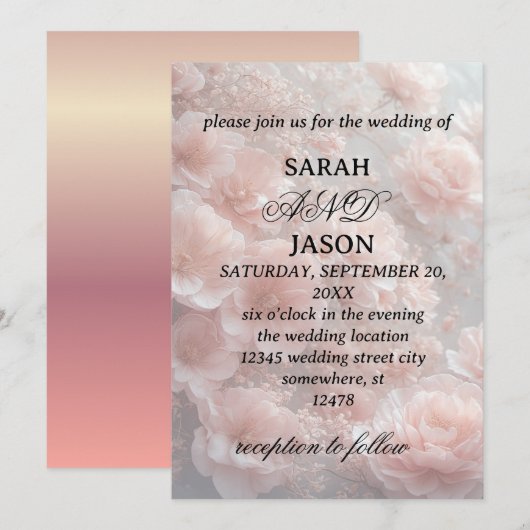 Wedding invitation kaart (Voorkant / Achterkant)