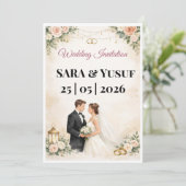Wedding Invitation Kaart (Staand voorkant)