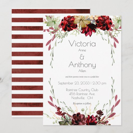 WEDDING INVITATION KAART (Voorkant / Achterkant)