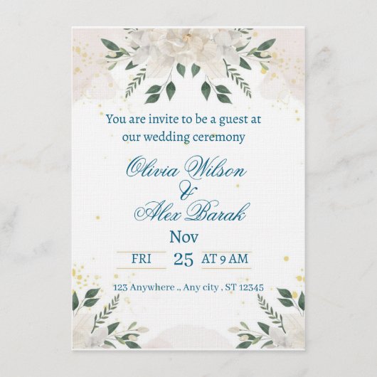 Wedding invitation  kaart (Voorkant)