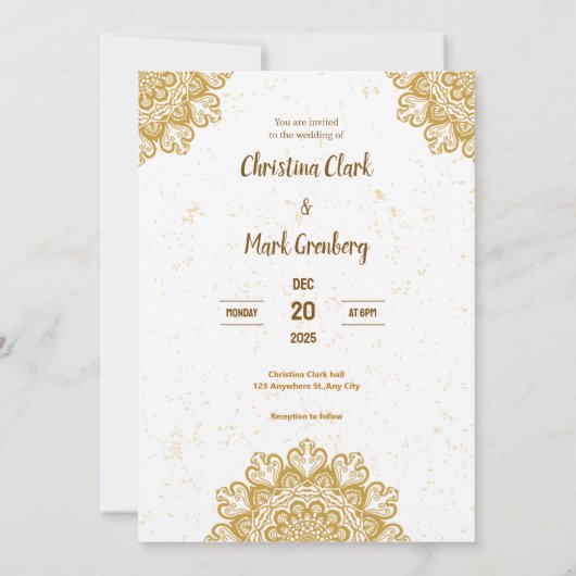 WEDDING INVITATION KAART (Achterkant)
