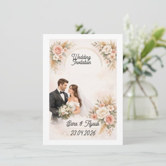 wedding Invitation Kaart (Staand voorkant)