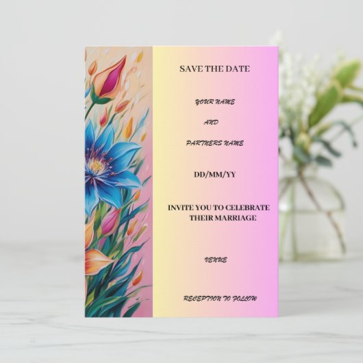 WEDDING INVITATION KAART (Staand voorkant)