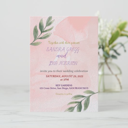 WEDDING INVITATION KAART (Staand voorkant)