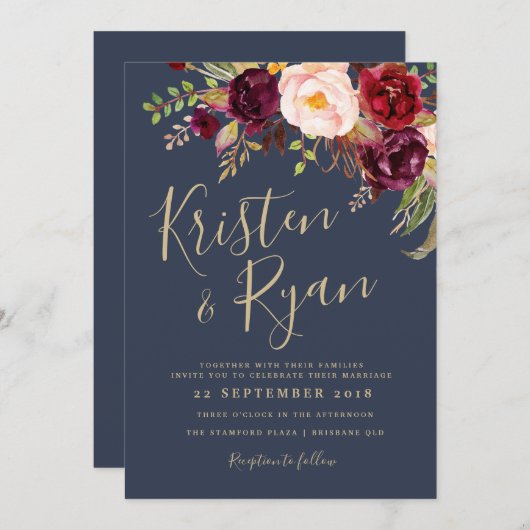 Wedding Invitation - Lucy Suite Kaart (Voorkant / Achterkant)