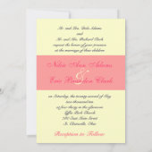 Wedding Invitation Monogram Names Pink, Ivoorkust Kaart (Achterkant)