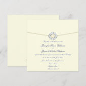 Wedding Invitation Pearl en Diamond Broach Kaart (Voorkant / Achterkant)