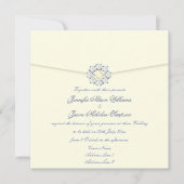 Wedding Invitation Pearl en Diamond Broach Kaart (Voorkant)