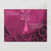 Wedding Invitation-Plum Cala Lily Uitnodiging Briefkaart (Achterkant)