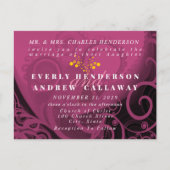 Wedding Invitation-Plum Cala Lily Uitnodiging Briefkaart (Voorkant)