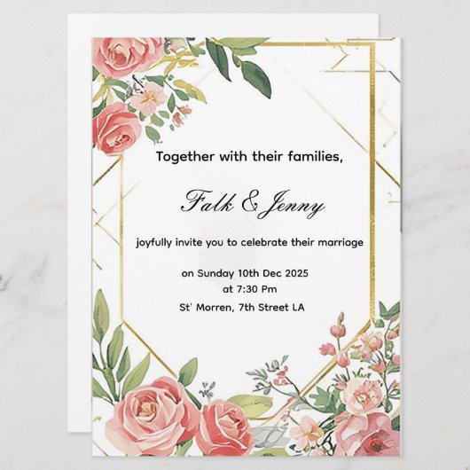 wedding Invitation Programmakaart (Voorkant / Achterkant)