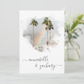 *~* WEDDING INVITATION + RSVP - QR TROPICAL AR11 KAART (Staand voorkant)