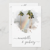 *~* WEDDING INVITATION + RSVP - QR TROPICAL AR11 KAART (Voorkant / Achterkant)