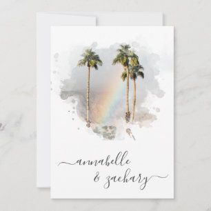 *~* WEDDING INVITATION + RSVP - QR TROPICAL AR11 KAART