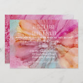 Wedding Invitation Silk Flowers Kaart (Voorkant / Achterkant)