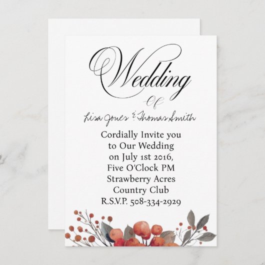 Wedding invitation simple kaart (Voorkant / Achterkant)