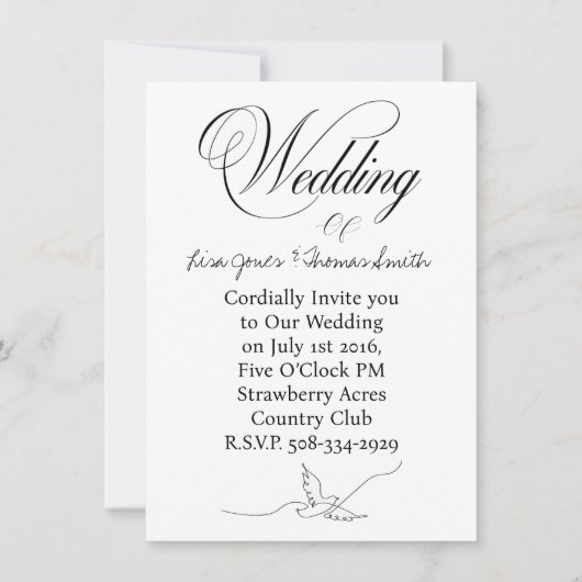 Wedding invitation simple kaart (Voorkant)