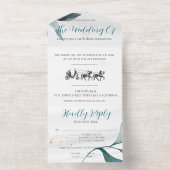 Wedding invitation, simple with retro carriage all in one uitnodiging (Binnenkant)
