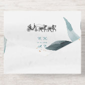 Wedding invitation, simple with retro carriage all in one uitnodiging (Achterzijde)