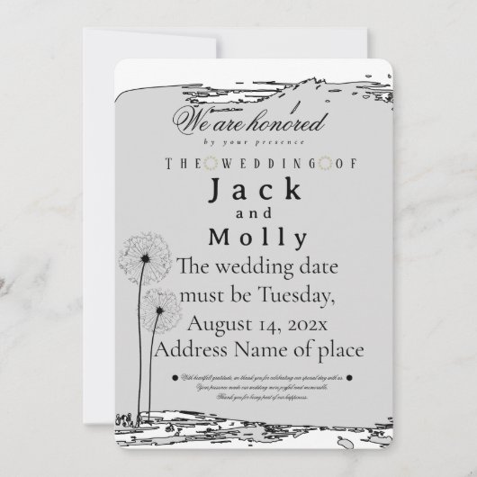 Wedding invitation Simplicity that speaks of luxry Kaart (Voorkant)