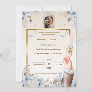 Wedding Invitation | Template for Names &date Kaart