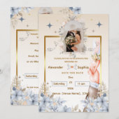 Wedding Invitation | Template for Names &date Kaart (Voorkant / Achterkant)