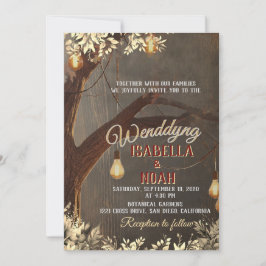 Wedding invitation template with vintage rustic oa kaart
