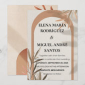 Wedding Invitation Terracotta Arch Olive Branch Kaart (Voorkant / Achterkant)