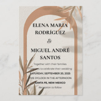 Wedding Invitation Terracotta Arch Olive Branch Kaart