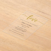 Wedding Invitation, Wedding Stationary, Love Acryl Uitnodigingen (Laagn)