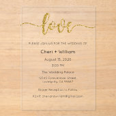Wedding Invitation, Wedding Stationary, Love Acryl Uitnodigingen (Voorkant)