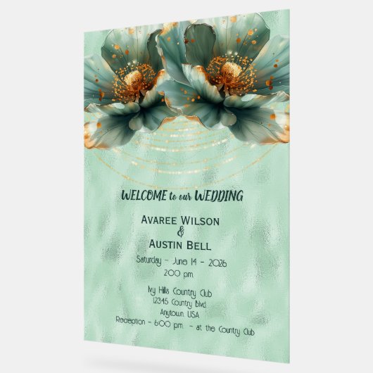 Wedding Invitation Welcome Acrylic Sign Acryl Bord (Hoek)