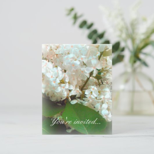 Wedding Invitation - White Lilacs Kaart (Staand voorkant)