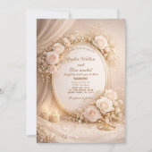 Wedding invitation with white flowers kaart (Voorkant)