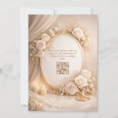 Wedding invitation with white flowers kaart (Achterkant)