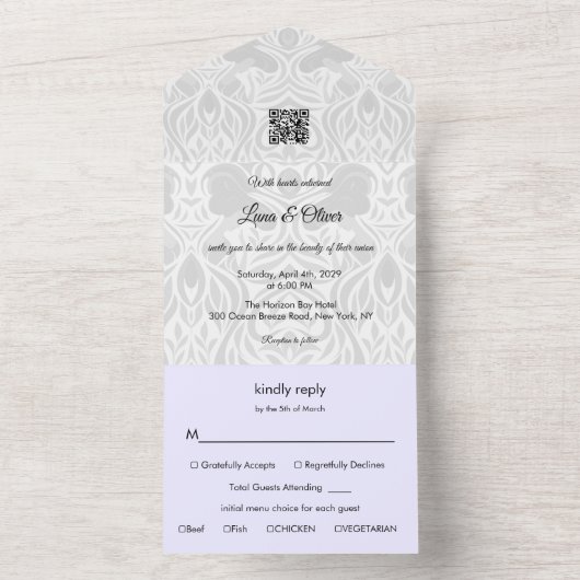 Wedding Invitation | Yumeji-Inspired Design All In One Uitnodiging (Binnen)