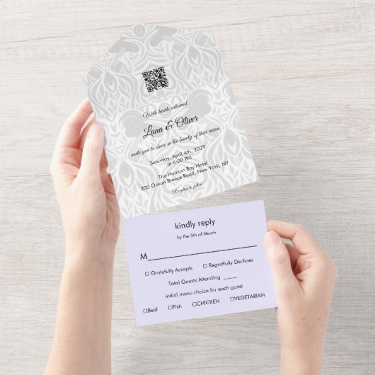Wedding Invitation | Yumeji-Inspired Design All In One Uitnodiging (Afscheurbaar)