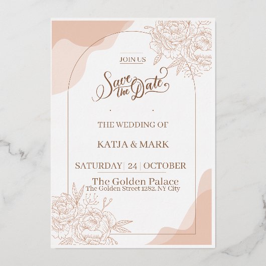 Wedding Invitations Folie Uitnodiging (Voorkant)