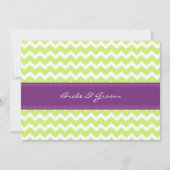 Wedding Invitations Green Plum Chevron Kaart (Voorkant)