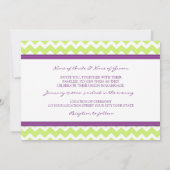 Wedding Invitations Green Plum Chevron Kaart (Achterkant)