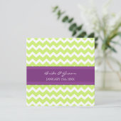 Wedding Invitations Green Plum Chevron Kaart (Staand voorkant)