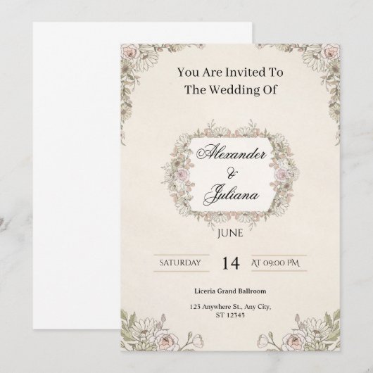  Wedding Invitations Kaart (Voorkant / Achterkant)