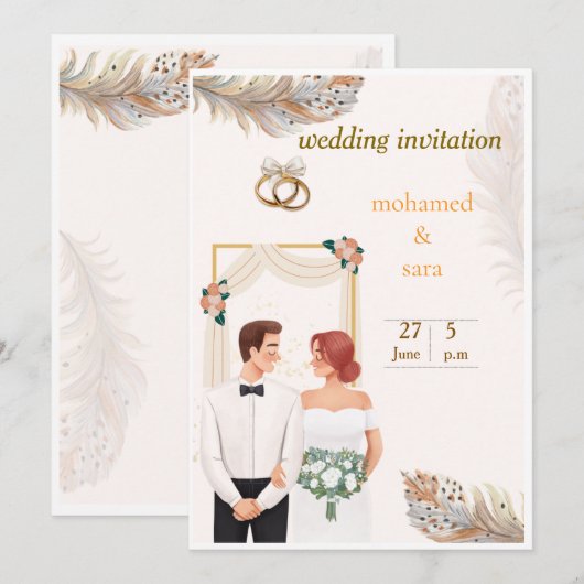 wedding invitations  kaart (Voorkant / Achterkant)
