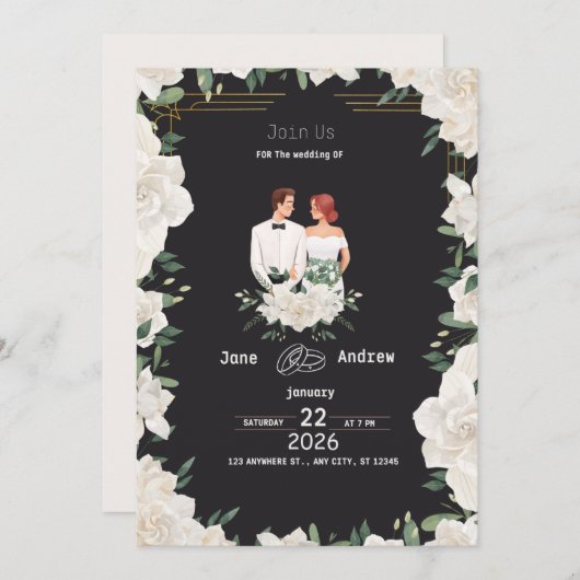 wedding invitations kaart (Voorkant / Achterkant)