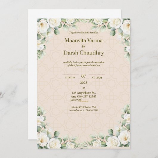 Wedding invitations kaart (Voorkant / Achterkant)