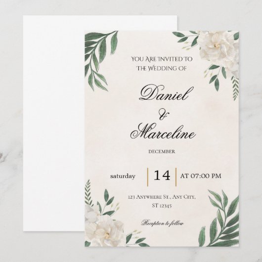 Wedding Invitations Kaart (Voorkant / Achterkant)