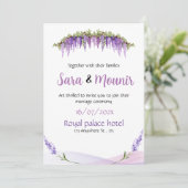 Wedding Invitations: Lilac Elegance Kaart (Staand voorkant)